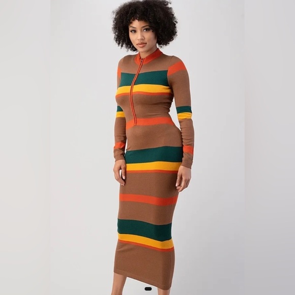 Multi-Colored Sweater Dress - Picture 2 of 5